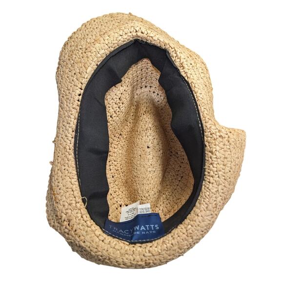 Anthropologie Tracy Watts Handmade Pom Pom-Trimmed Raffia Fedora OSFA main image 5
